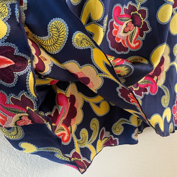 Trina Turk A-Line Silk Printed Knee Length Skirt Size 8 - Picture 5 of 6